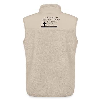 Glaube Licht Heil Psalm 27:1 - Unisex Sherpaweste von Stanley/Stella - Beige - Hinten - AI Model Male 178 light (178cm)
