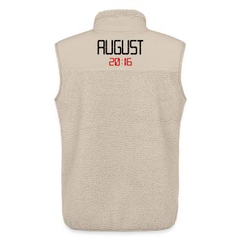 10. Geburtstag, August 2016 - Unisex Sherpaweste von Stanley/Stella - Beige - Hinten - AI Model Male 178 light (178cm)