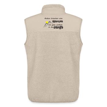 Thérapie de montagne - Veste sans manches sherpa unisexe Stanley/Stella - beige - Dos - AI Model Male 178 light (178cm)