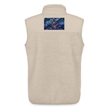 Succulent cadeau Echeveria - Veste sans manches sherpa unisexe Stanley/Stella - beige - Dos - AI Model Male 178 light (178cm)