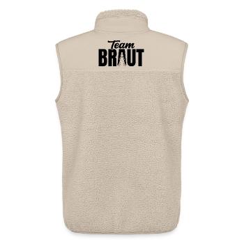 Team Braut JGA Outfit Junggesellenabschied Party - Unisex Sherpaweste von Stanley/Stella - Beige - Hinten - AI Model Male 178 light (178cm)
