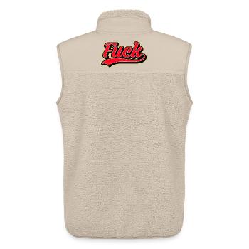 Fettgedrucktes F-Wort Retro-Skript-T-Shirt - Unisex Sherpaweste von Stanley/Stella - Beige - Hinten - AI Model Male 178 light (178cm)