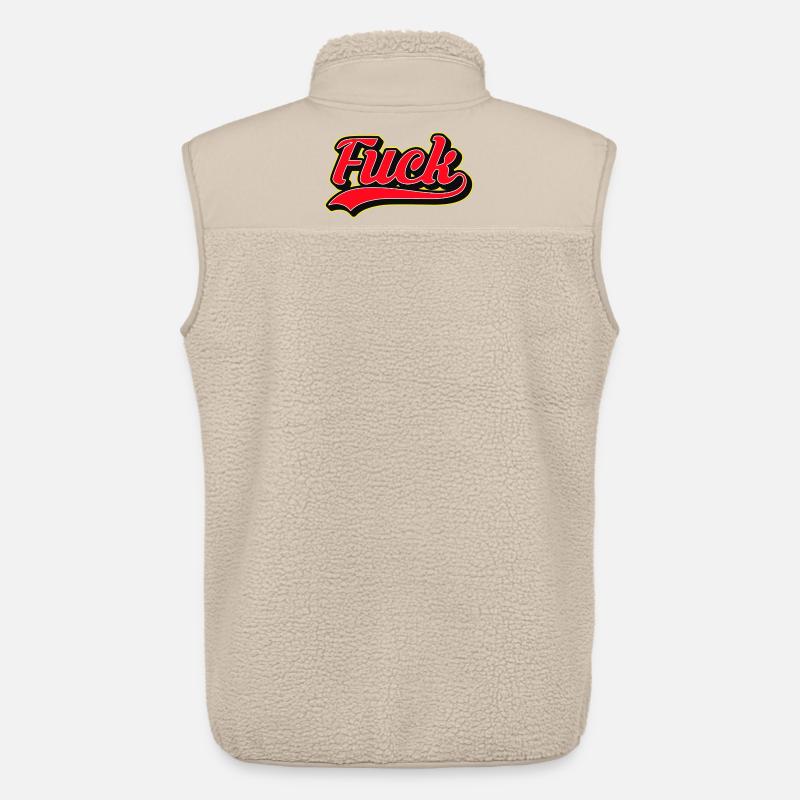 Bold F Word Retro Script Tee - Unisex Sherpa Gilet by Stanley/Stella - beige