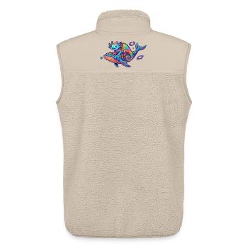 Motif fantastique amusant Cosmos néon Cosmos Caméléon et Baleine Fantastique Cool - Veste sans manches sherpa unisexe Stanley/Stella - beige - Dos - AI Model Male 178 light (178cm)