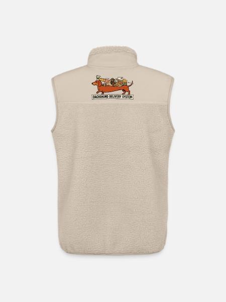 Dachshund Delivery System Funny Dog Design - Unisex Sherpa Gilet by Stanley/Stella - beige