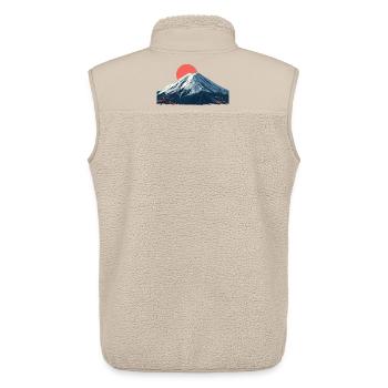 Roter Sonnenaufgang über Berggipfel Origami Fuji - Unisex Sherpaweste von Stanley/Stella - Beige - Hinten - AI Model Male 178 light (178cm)