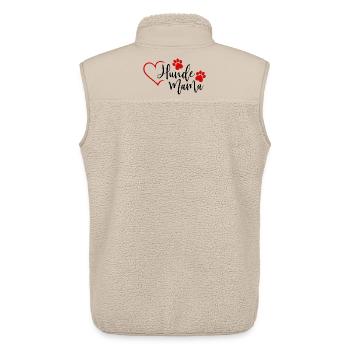 Hunde Mama  - Unisex Sherpaweste von Stanley/Stella - Beige - Hinten - AI Model Male 178 light (178cm)