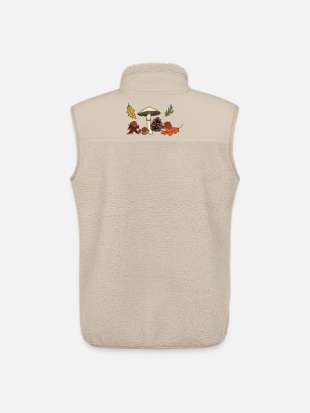 Feuilles de champignon d’automne Châtaignier - Veste sans manches sherpa unisexe Stanley/Stella - beige