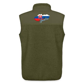 Karte der Slowakei, Flagge der Slowakei - Unisex Sherpaweste von Stanley/Stella - Khaki - Hinten - AI Model Male 178 light (178cm)