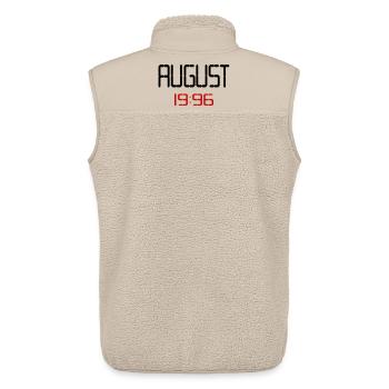 August 1996 - 30. Geburtstag - Unisex Sherpaweste von Stanley/Stella - Beige - Hinten - AI Model Male 178 light (178cm)