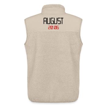 August 2006, 20. Geburtstag - Unisex Sherpaweste von Stanley/Stella - Beige - Hinten - AI Model Male 178 light (178cm)