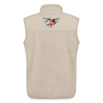 Big heart with wings, Tattoo Style. - Unisex Sherpa Gilet by Stanley/Stella - beige - Back - AI Model Male 178 light (178cm)