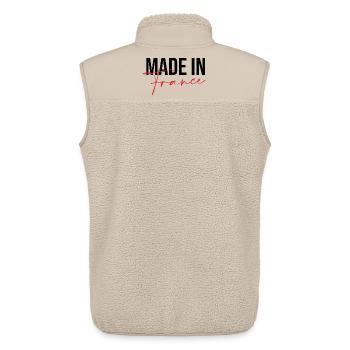 Made in France - Unisex Sherpa Gilet by Stanley/Stella - beige - Back - AI Model Male 178 light (178cm)