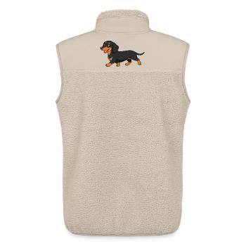 Image of a dachshund in cartoon style - Unisex Sherpa Gilet by Stanley/Stella - beige - Back - AI Model Male 178 light (178cm)