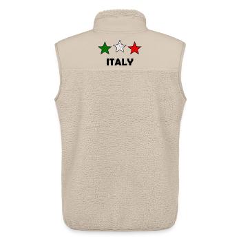 Tri-Color Stars Italy - Unisex Sherpa Gilet by Stanley/Stella - beige - Back - AI Model Male 178 light (178cm)