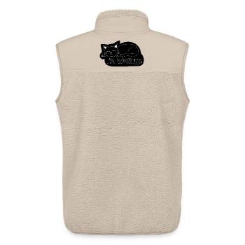 Schlafende Katze bei der Arbeit - Unisex Sherpaweste von Stanley/Stella - Beige - Hinten - AI Model Male 178 light (178cm)