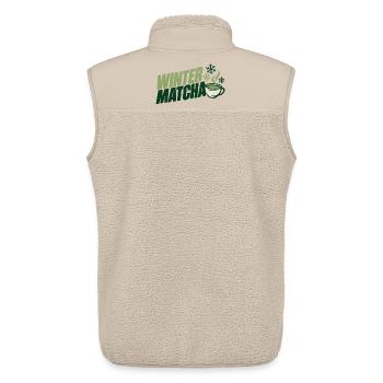 Grüne Winter Matcha Tasse - Unisex Sherpaweste von Stanley/Stella - Beige - Hinten - AI Model Male 178 light (178cm)