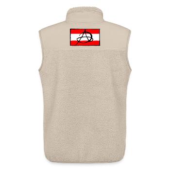 Anarchy icon on red background - Unisex Sherpa Gilet by Stanley/Stella - beige - Back - AI Model Male 178 light (178cm)