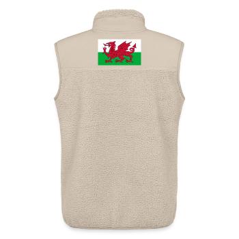 sticker flag of Wales Aufkleber Wales sticker - Unisex Sherpa Gilet by Stanley/Stella - beige - Back - AI Model Male 178 light (178cm)
