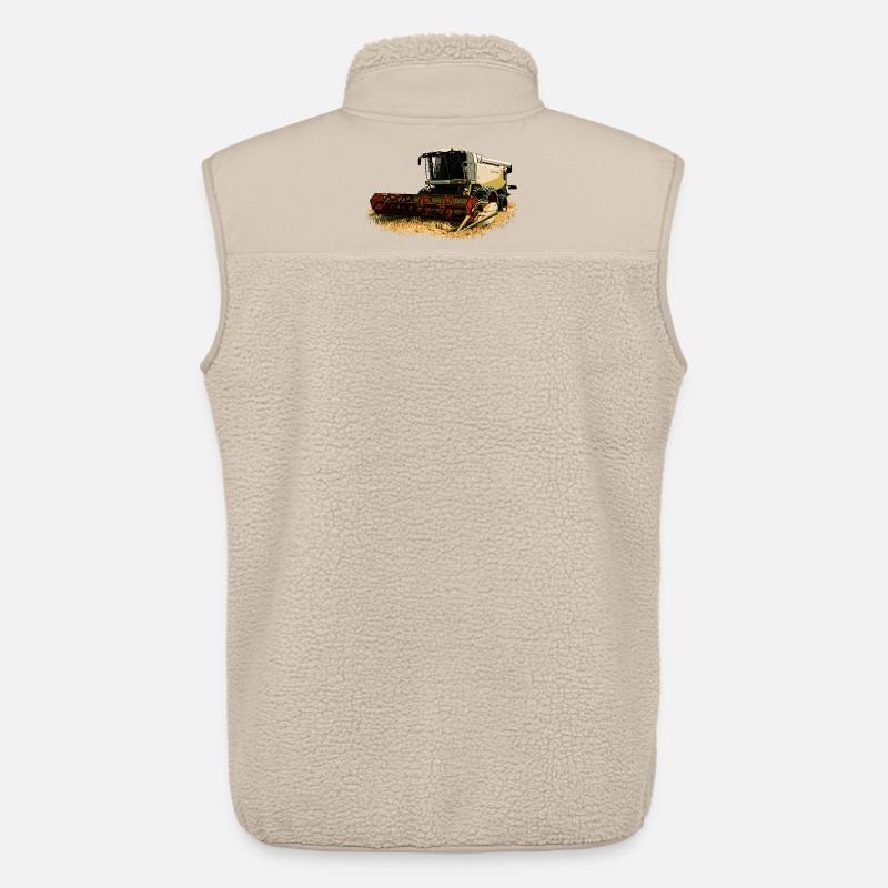 Claas Moissonneuse-batteuse Lexion 550 - Veste sans manches sherpa unisexe Stanley/Stella - beige