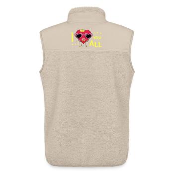 Je vous aime tous - Veste sans manches sherpa unisexe Stanley/Stella - beige - Dos - AI Model Male 178 light (178cm)