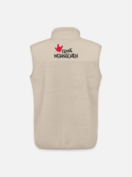 Merry Christmas - Unisex Sherpa Gilet by Stanley/Stella - beige