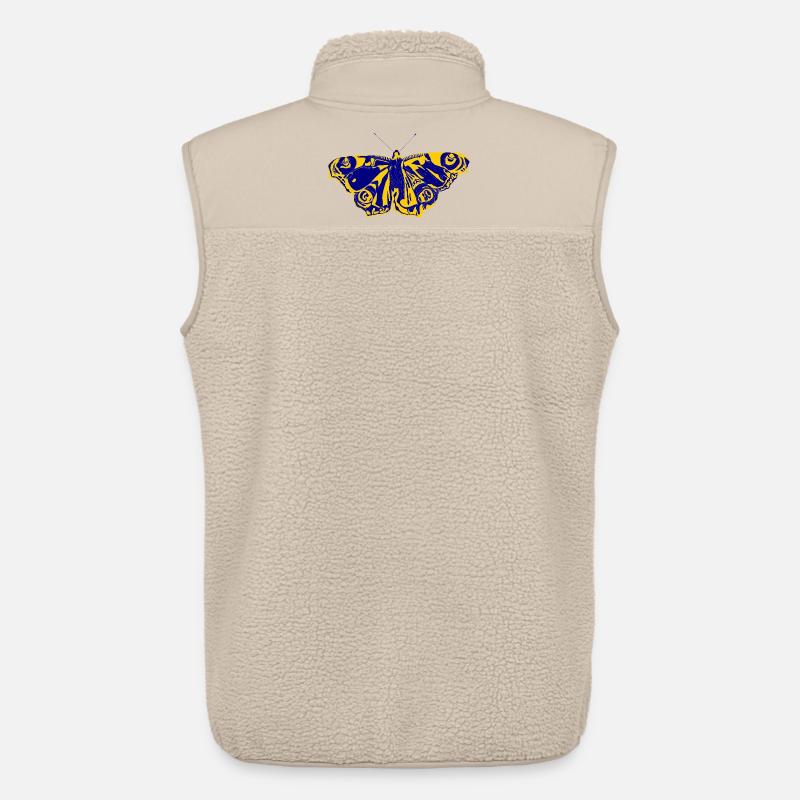 Blaugelber Schmetterling – Symbol der Leichtigkeit - Unisex Sherpaweste von Stanley/Stella - Beige