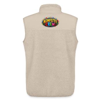 Cadeau drôle de la fête foraine de l’équipe de confettis - Veste sans manches sherpa unisexe Stanley/Stella - beige - Dos - AI Model Male 178 light (178cm)