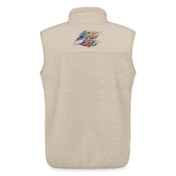 Colorful Love Air Text Painting Print - Unisex Sherpa Gilet by Stanley/Stella - beige - Back - AI Model Male 178 light (178cm)
