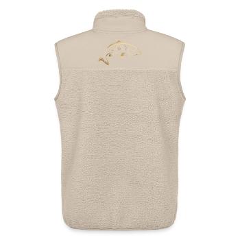 Carp Fish Minimalist Fishing Graphic - Unisex Sherpa Gilet by Stanley/Stella - beige - Back - AI Model Male 178 light (178cm)
