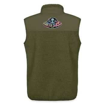 Earth Sucks Shirt mit Alien - Lustiges UFO Motiv - Unisex Sherpaweste von Stanley/Stella - Khaki - Hinten - AI Model Male 178 light (178cm)