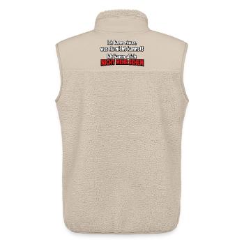 Ich kann dich nicht mehr sehen – frecher Spruch - Unisex Sherpaweste von Stanley/Stella - Beige - Hinten - AI Model Male 178 light (178cm)