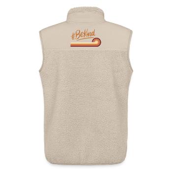 BeKind Retro Regenbogenstreifen - Unisex Sherpaweste von Stanley/Stella - Beige - Hinten - AI Model Male 178 light (178cm)