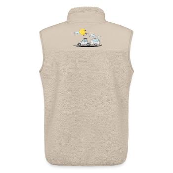 Wohnwagen Auto mit Anhänger - Unisex Sherpaweste von Stanley/Stella - Beige - Hinten - AI Model Male 178 light (178cm)