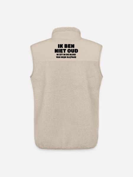 Ikke gammel, jeg er i min bedste alder # - Stanley/Stella unisex sherpavest - beige