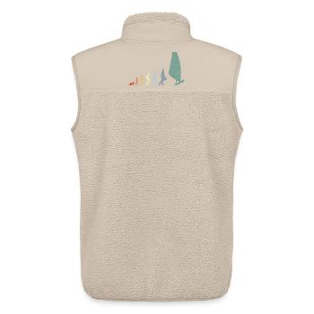 Vintage Windsurfer Evolution - Unisex Sherpaweste von Stanley/Stella - Beige - Hinten - AI Model Male 178 light (178cm)