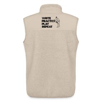 Citation de saxophone de motivation - Veste sans manches sherpa unisexe Stanley/Stella - beige - Dos - AI Model Male 178 light (178cm)