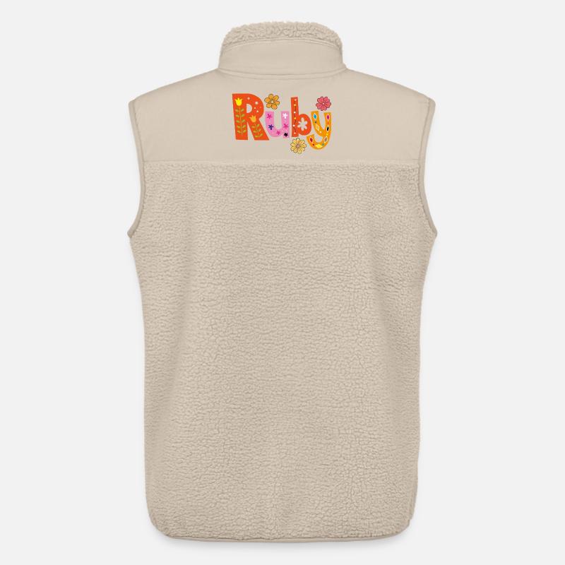 Personalized Ruby Name - Unisex Sherpa Gilet by Stanley/Stella - beige