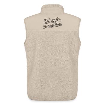 Räder in Bewegung, für Rollstuhlfahrer # - Unisex Sherpaweste von Stanley/Stella - Beige - Hinten - AI Model Male 178 light (178cm)