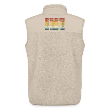 No Thank You - Unisex Sherpaweste von Stanley/Stella - Beige - Hinten - AI Model Male 178 light (178cm)