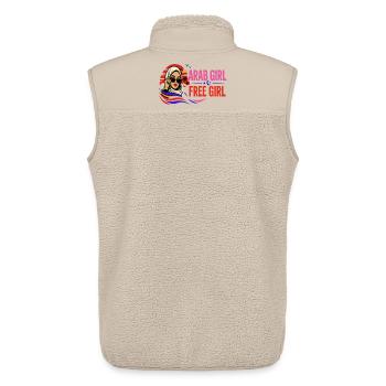 Arabisches Mädchen Freie Mädchen – Arabisches feminines Freiheitsdesign - Unisex Sherpaweste von Stanley/Stella - Beige - Hinten - AI Model Male 178 light (178cm)