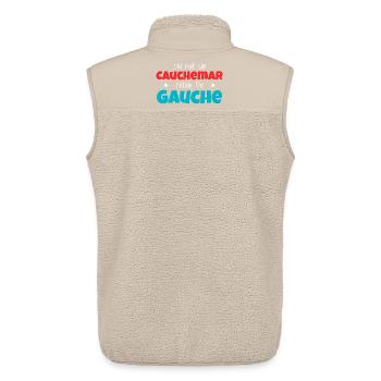 Humour Politique : Cauchemar Gauche Rétro - Veste sans manches sherpa unisexe Stanley/Stella - beige - Dos - AI Model Male 178 light (178cm)
