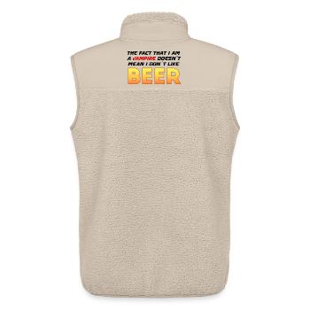 Vampire Bear Gradient Tee - Unisex Sherpa Gilet by Stanley/Stella - beige - Back - AI Model Male 178 light (178cm)