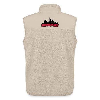 Francfort Skyline (Noir / Rouge) - Veste sans manches sherpa unisexe Stanley/Stella - beige - Dos - AI Model Male 178 light (178cm)