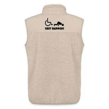 Parfois, les choses empirent dans votre fauteuil roulant # - Veste sans manches sherpa unisexe Stanley/Stella - beige - Dos - AI Model Male 178 light (178cm)