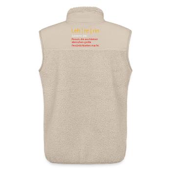 Lehrerin - Unisex Sherpaweste von Stanley/Stella - Beige - Hinten - AI Model Male 178 light (178cm)