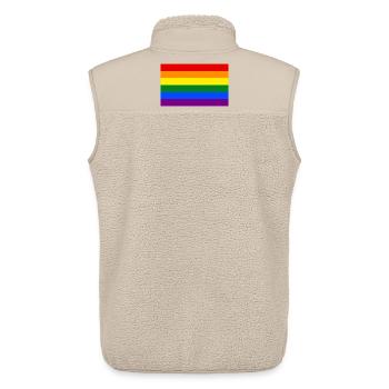 Pride Fahne, LGBTQ - Unisex Sherpaweste von Stanley/Stella - Beige - Hinten - AI Model Male 178 light (178cm)