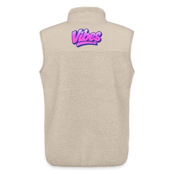 Vibes lettering - Unisex Sherpa Gilet by Stanley/Stella - beige - Back - AI Model Male 178 light (178cm)
