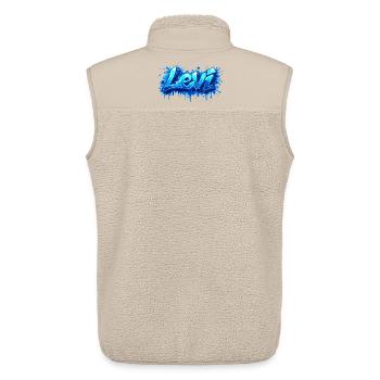 LEVI GRAFFITI NAME FOR PERFECT GIFT PRINTABLE - Unisex Sherpa Gilet by Stanley/Stella - beige - Back - AI Model Male 178 light (178cm)