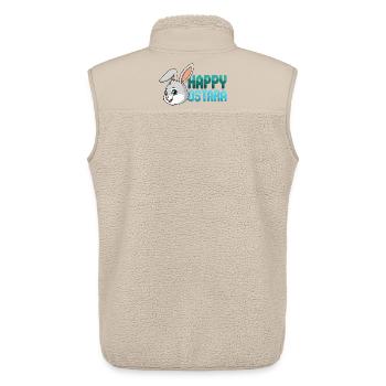 Happy Ostara Rabbit Bunny Easter Ostara Spring - Unisex Sherpa Gilet by Stanley/Stella - beige - Back - AI Model Male 178 light (178cm)